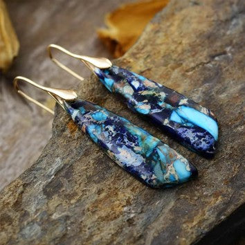 Jasper Elegance Stone Dangle Earrings