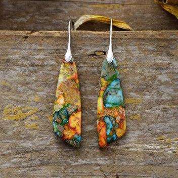 Jasper Elegance Stone Dangle Earrings