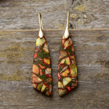 Jasper Elegance Stone Dangle Earrings