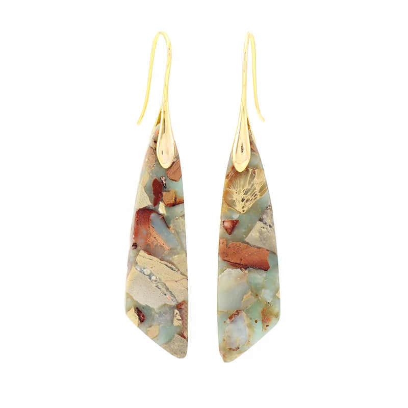 Jasper Elegance Stone Dangle Earrings