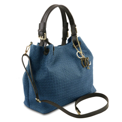Keyluck Woven Leather Tote Bag