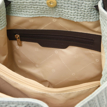 Keyluck Woven Leather Tote Bag