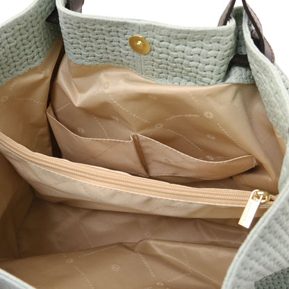 Keyluck Woven Leather Tote Bag