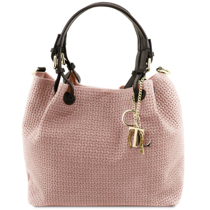 Keyluck Woven Leather Tote Bag