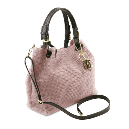 Keyluck Woven Leather Tote Bag