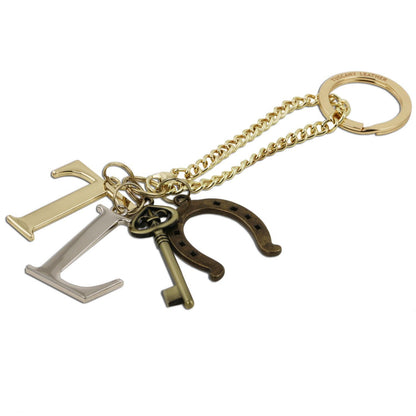 Keyring signature design with vintage inspired bronze key horseshow pendant and TL initials in designer gold silver and bronze hardware to perfectly match your leather bag by Montipi Australia