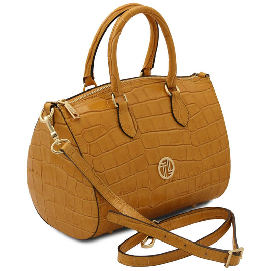 Layla Croc Edition Leather Bag
