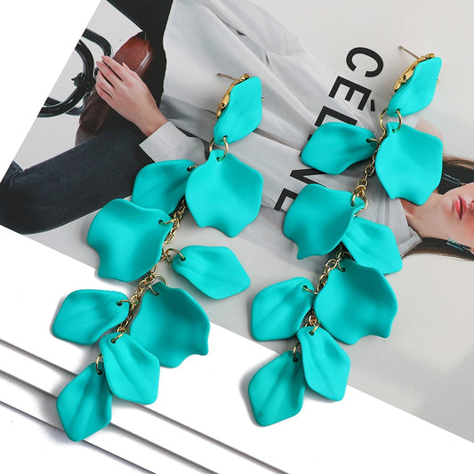 Lila Acrylic Petal Tassel Drop Earrings Montipi