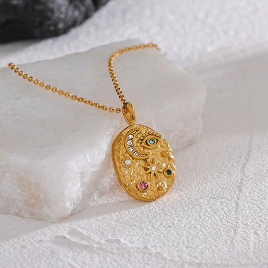 Lunara Celestial Medallion Necklace