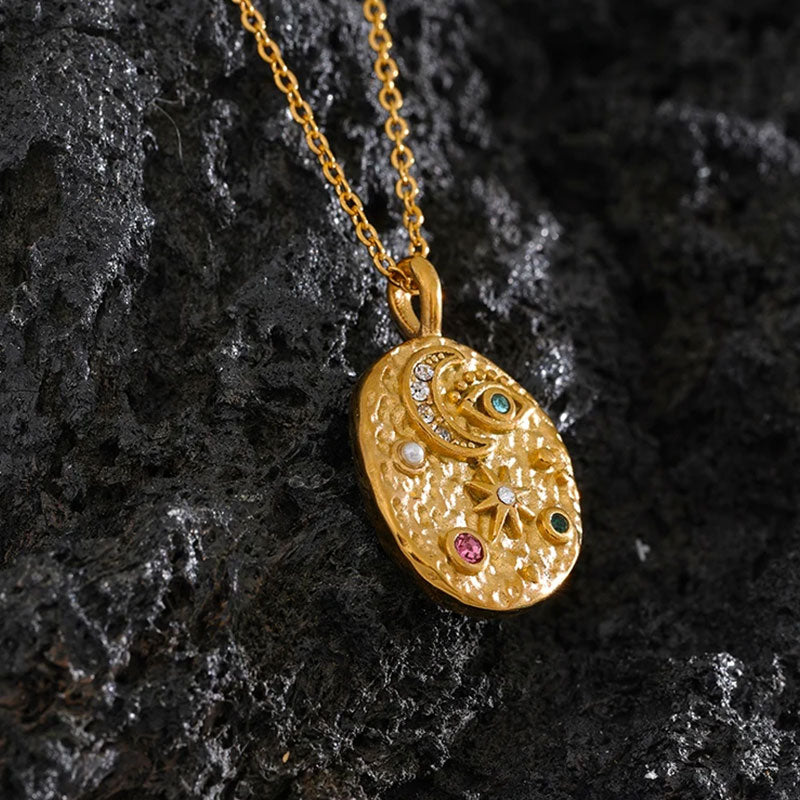 Lunara Celestial Medallion Necklace