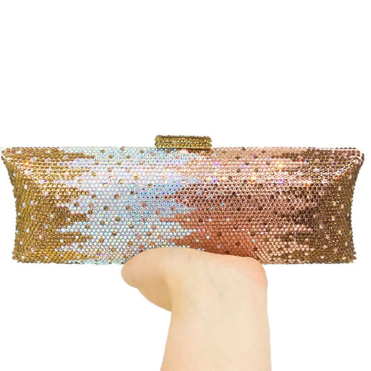 Luxury Crystal Gold Clutch Bag Montipi
