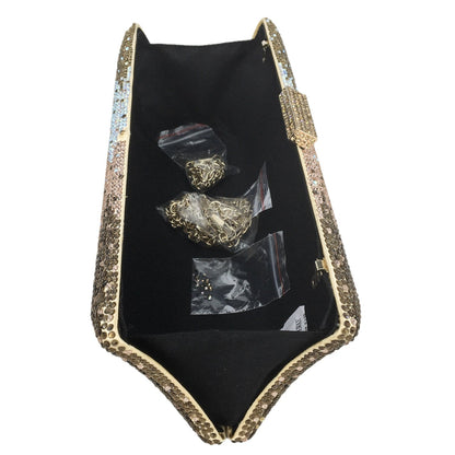 Luxury Crystal Gold Clutch Bag Montipi