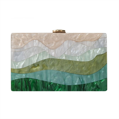 Luxury Emerald Striped Acrylic Clutch Bag Montipi