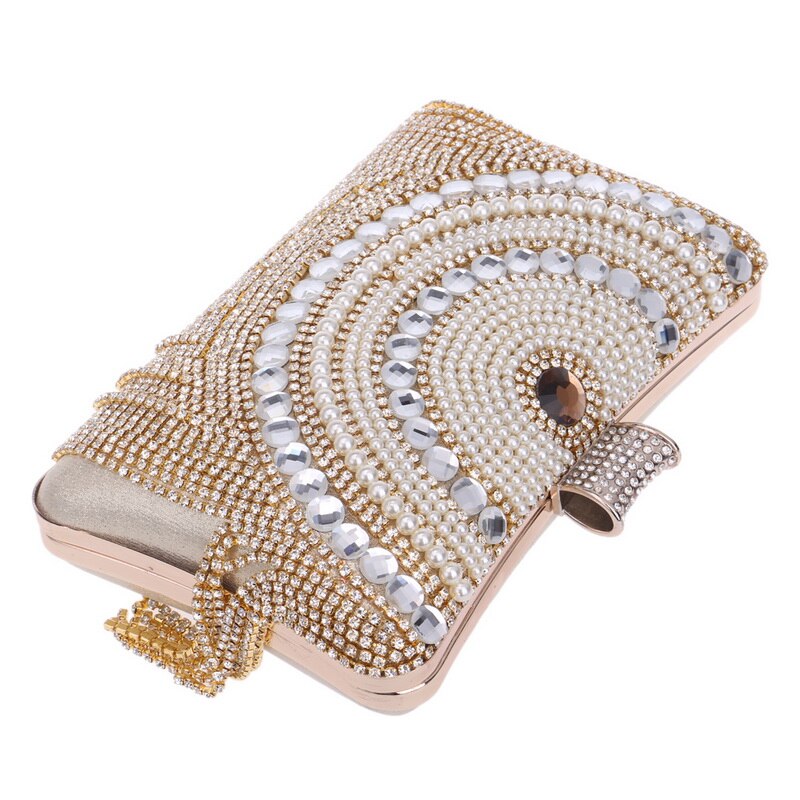 Luxury Vintage Rhinestone Tassel Clutch Bag Montipi