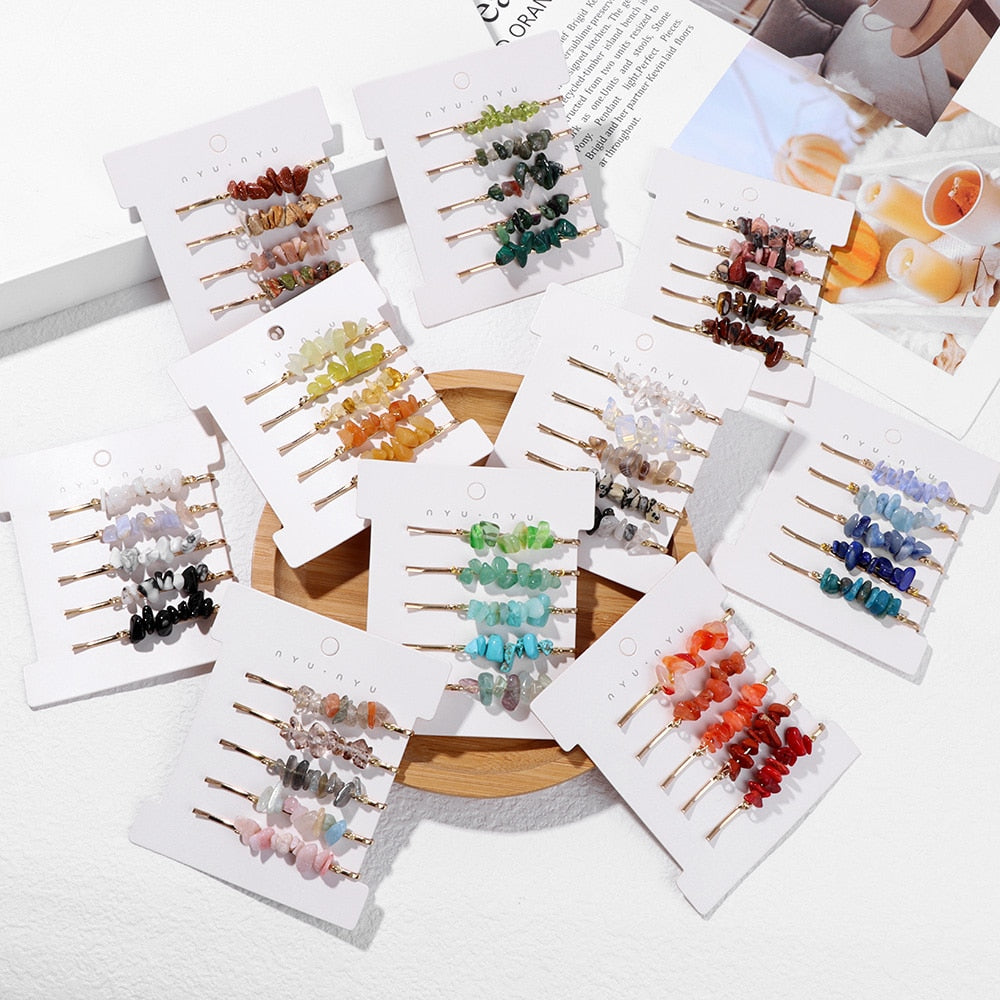 Natural Healing Stones Hair Pins Set Montipi