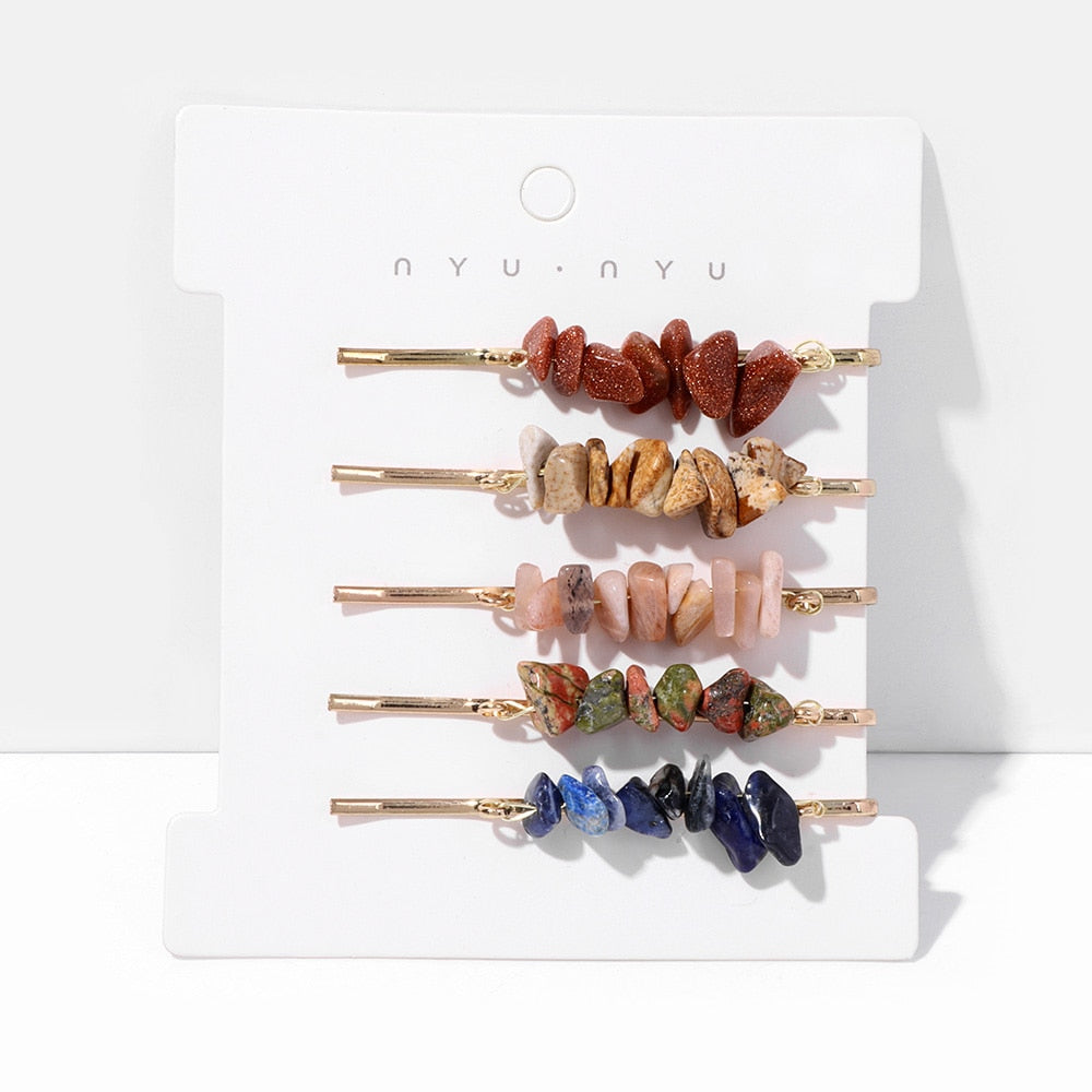 Natural Healing Stones Hair Pins Set Montipi