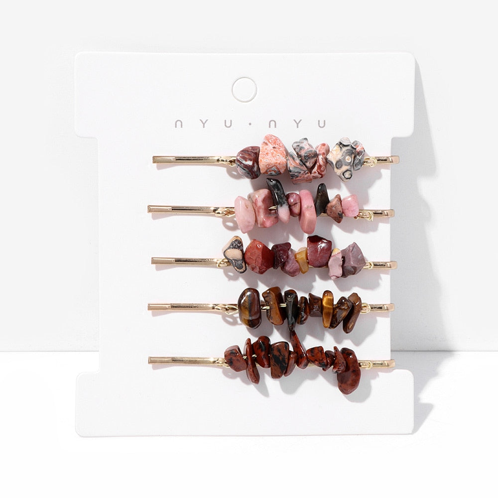 Natural Healing Stones Hair Pins Set Montipi