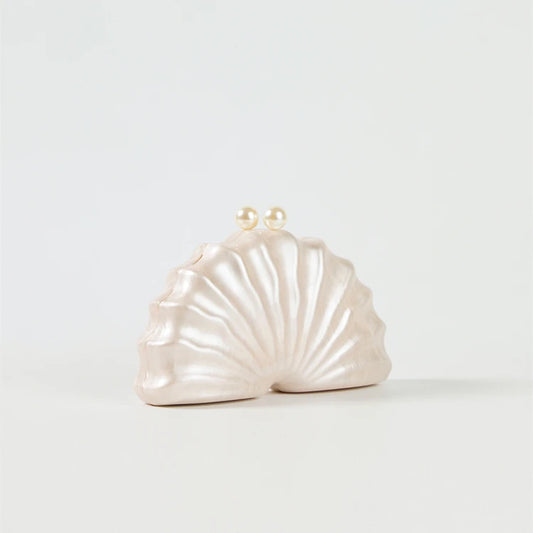 Nautilus Elegant Summer Pearl Shell Clutch Bag by Montipi Australia