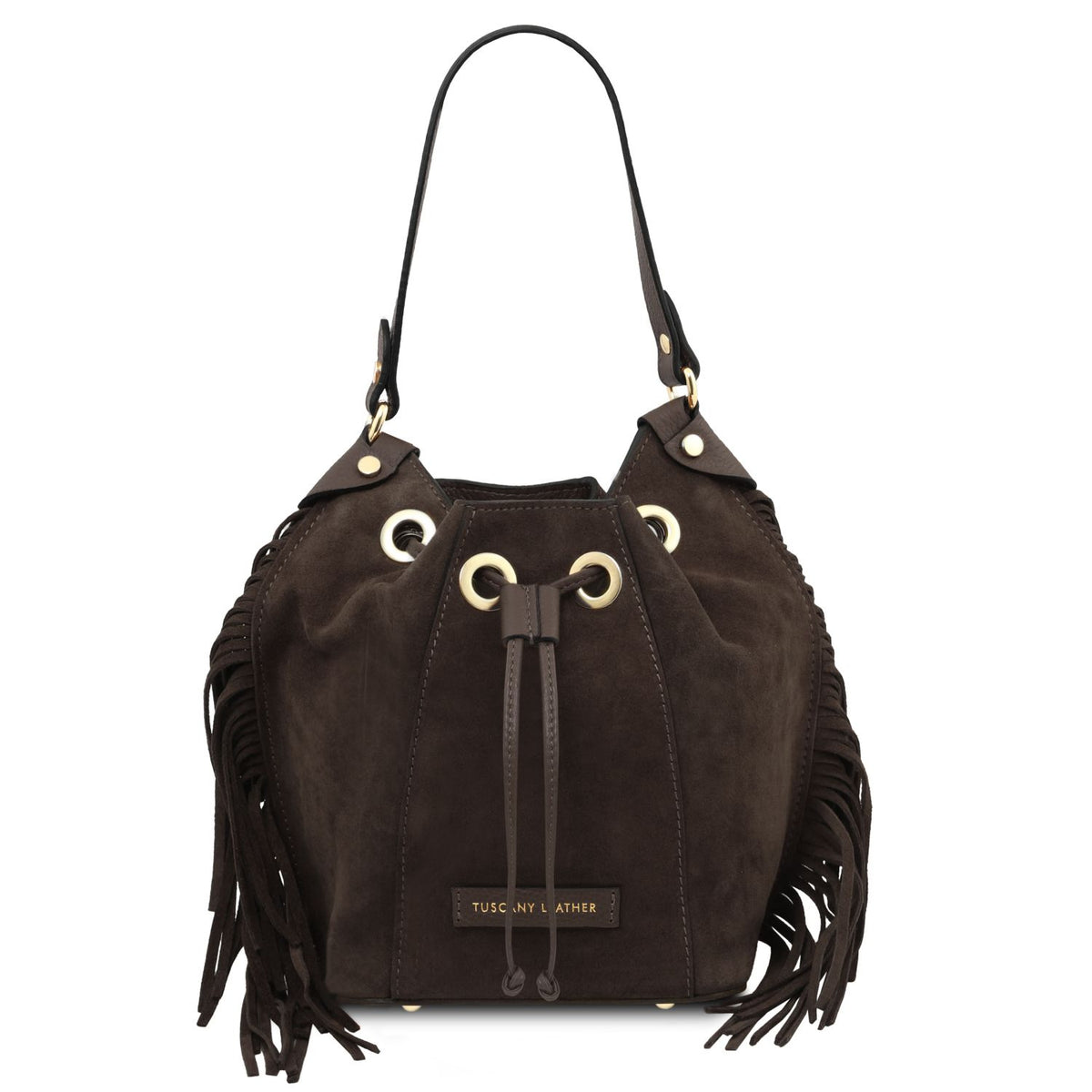 Nomade Suede Fringe Bucket Bag