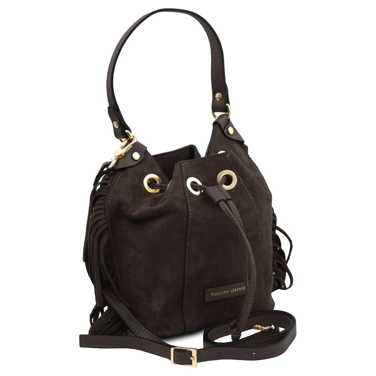 Nomade Suede Fringe Bucket Bag