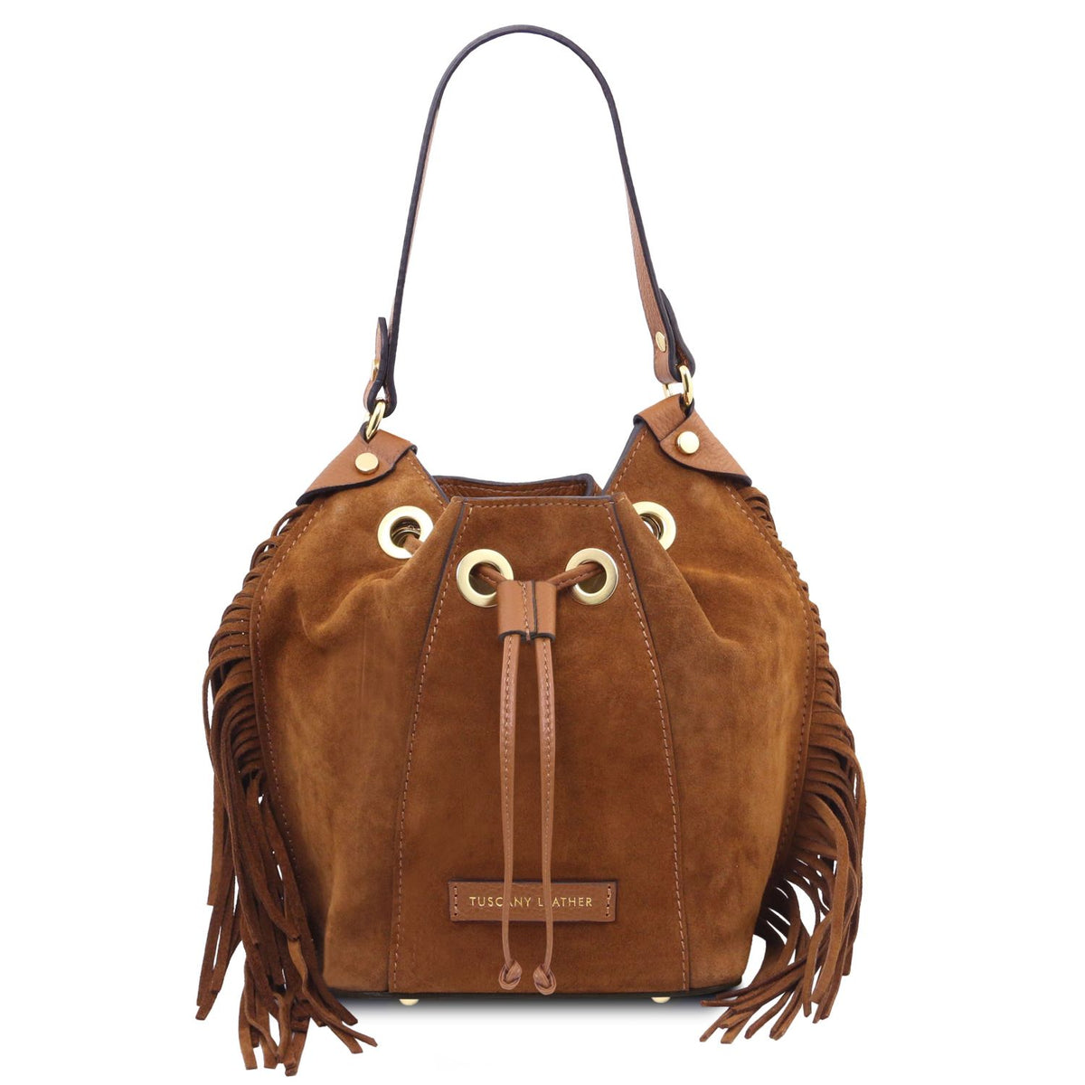 Nomade Suede Fringe Bucket Bag