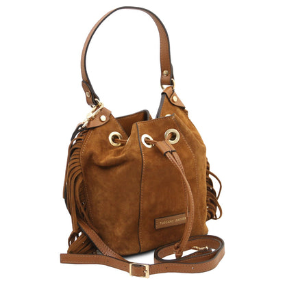 Nomade Suede Fringe Bucket Bag