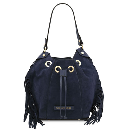 Nomade Suede Fringe Bucket Bag