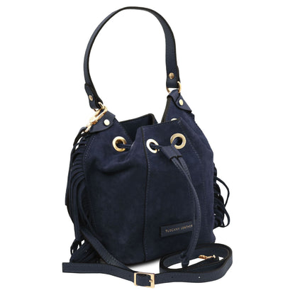 Nomade Suede Fringe Bucket Bag