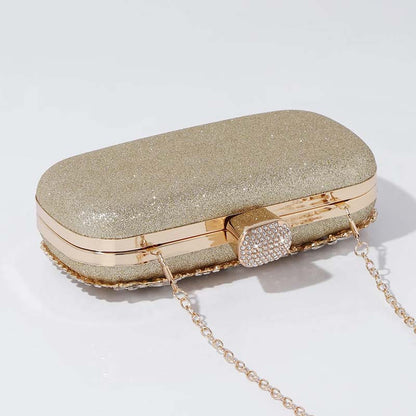 Opulent Floral Rhinestone Evening Clutch Bag