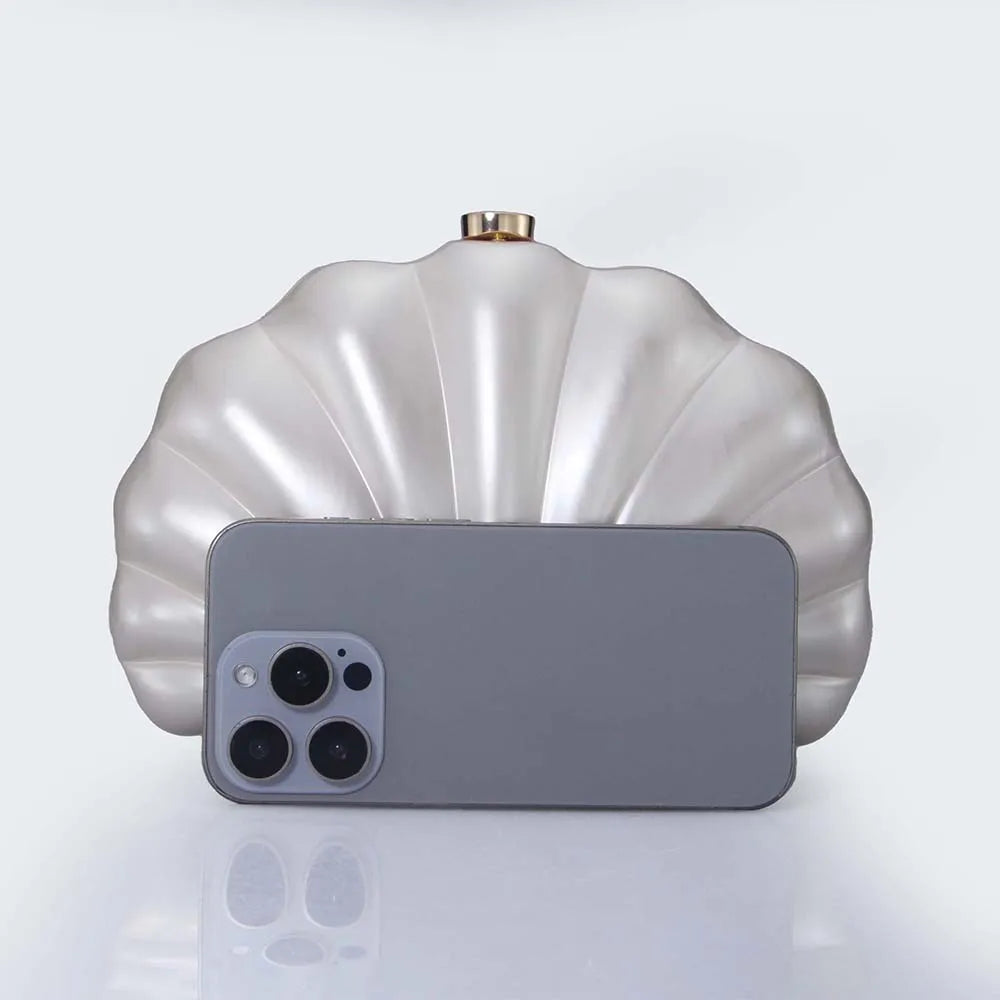 Original shell design Mermaid Pearl Shell Clutch Bag single compartment fit smartphone by Montipi Australia