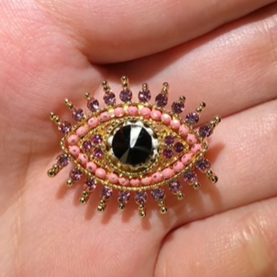 Pink Evil Eye Brooch