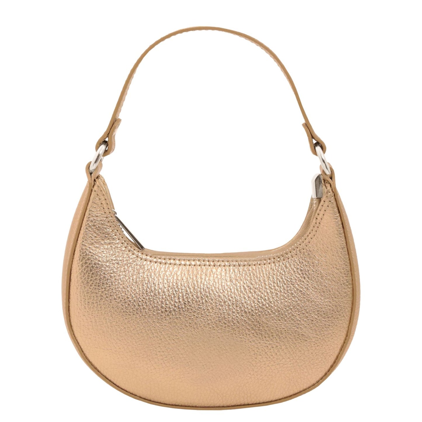 Pixie Metallic Leather Handbag With Chain Strap