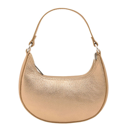 Pixie Metallic Leather Handbag With Chain Strap