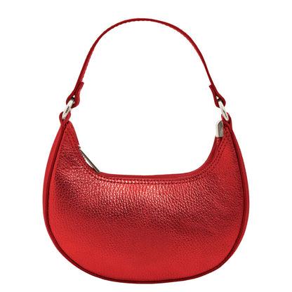 Pixie Metallic Leather Handbag With Chain Strap