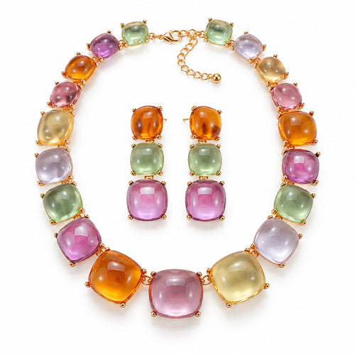 Radiant Glass Necklace Set