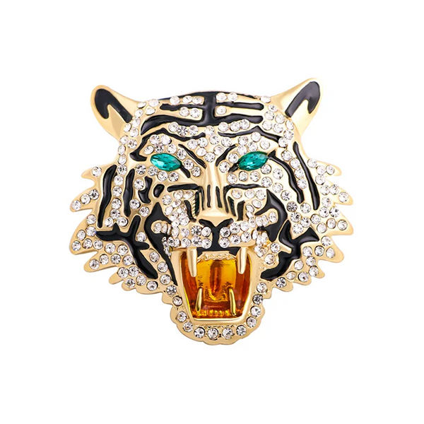Rhinestone Tiger Brooch Montipi