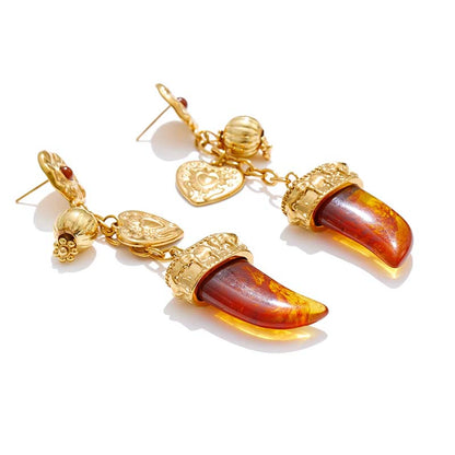 Riviera Charm Amber Boho Earrings