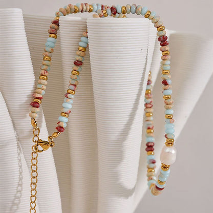 Riviera Pearl Beaded Necklace