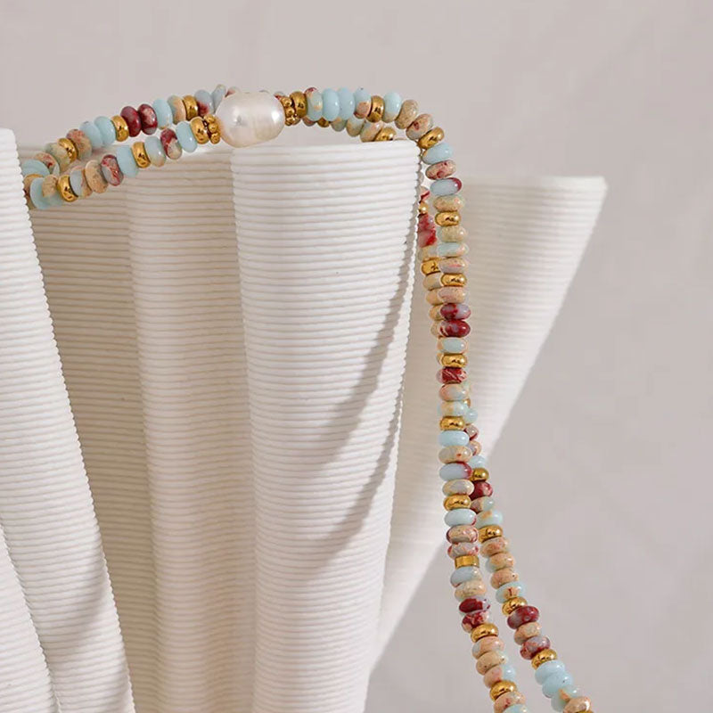 Riviera Pearl Beaded Necklace