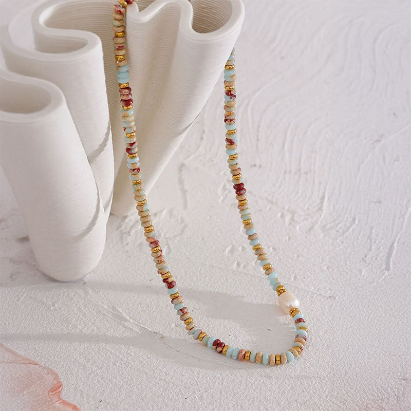 Riviera Pearl Beaded Necklace
