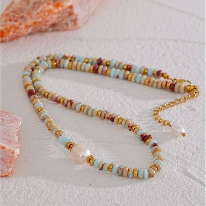 Riviera Pearl Beaded Necklace