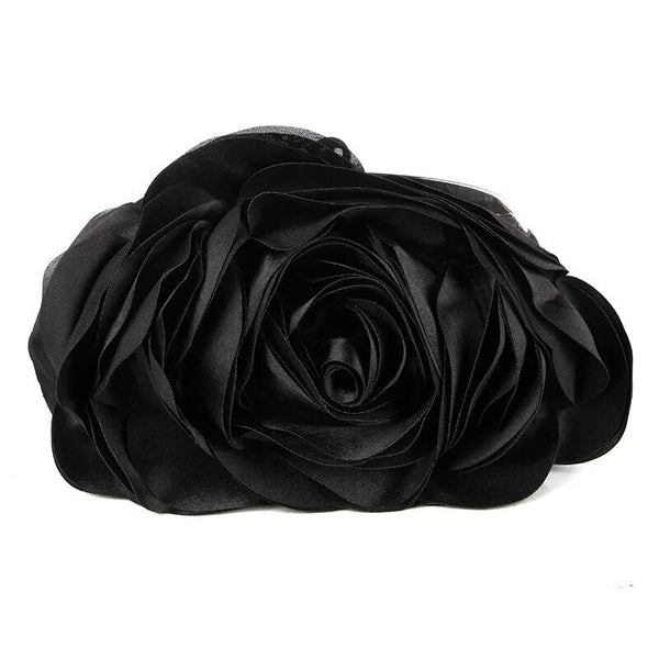 Rose Chic Petal Clutch Bag in black by Montipi