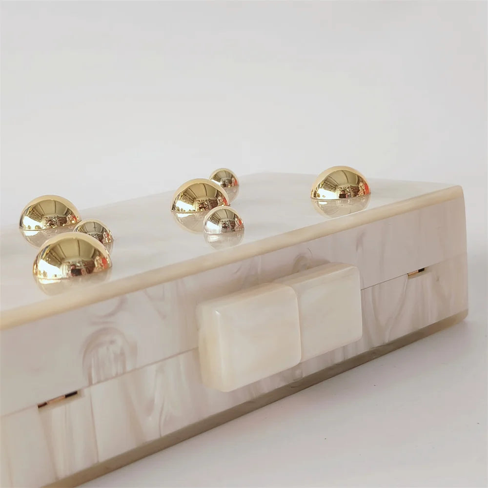Pearl Dot Acrylic Clutch