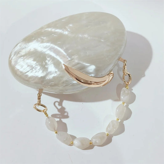 Pearl Leaf Acrylic Clutch