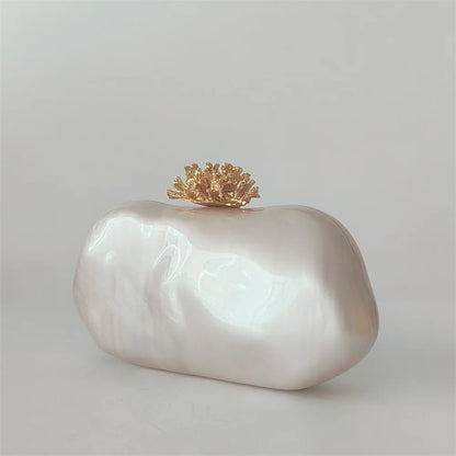 Coral Pearl Clutch Bag