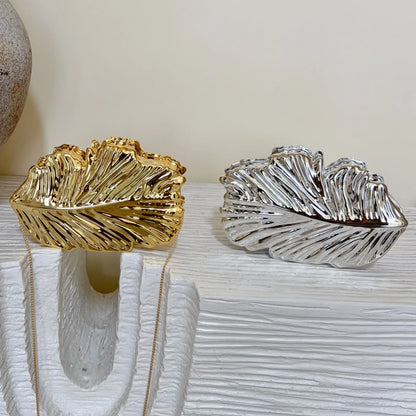 Golden Plume Clutch Bag