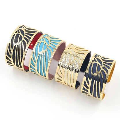 Oasis Leaf Leather Cuff Bracelet