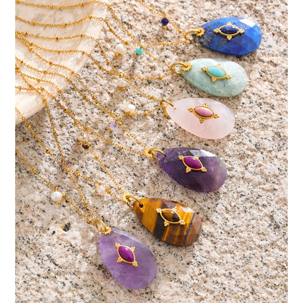 Bohemian Talisman Gemstone Necklace