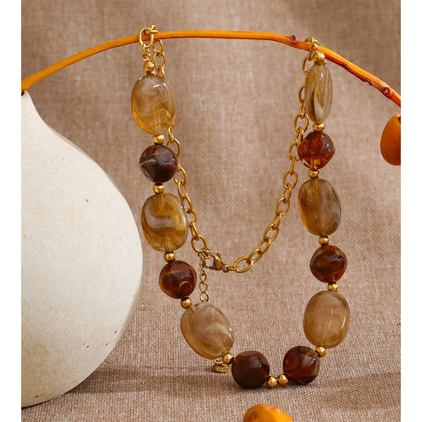 Amber Muse Beaded Necklace
