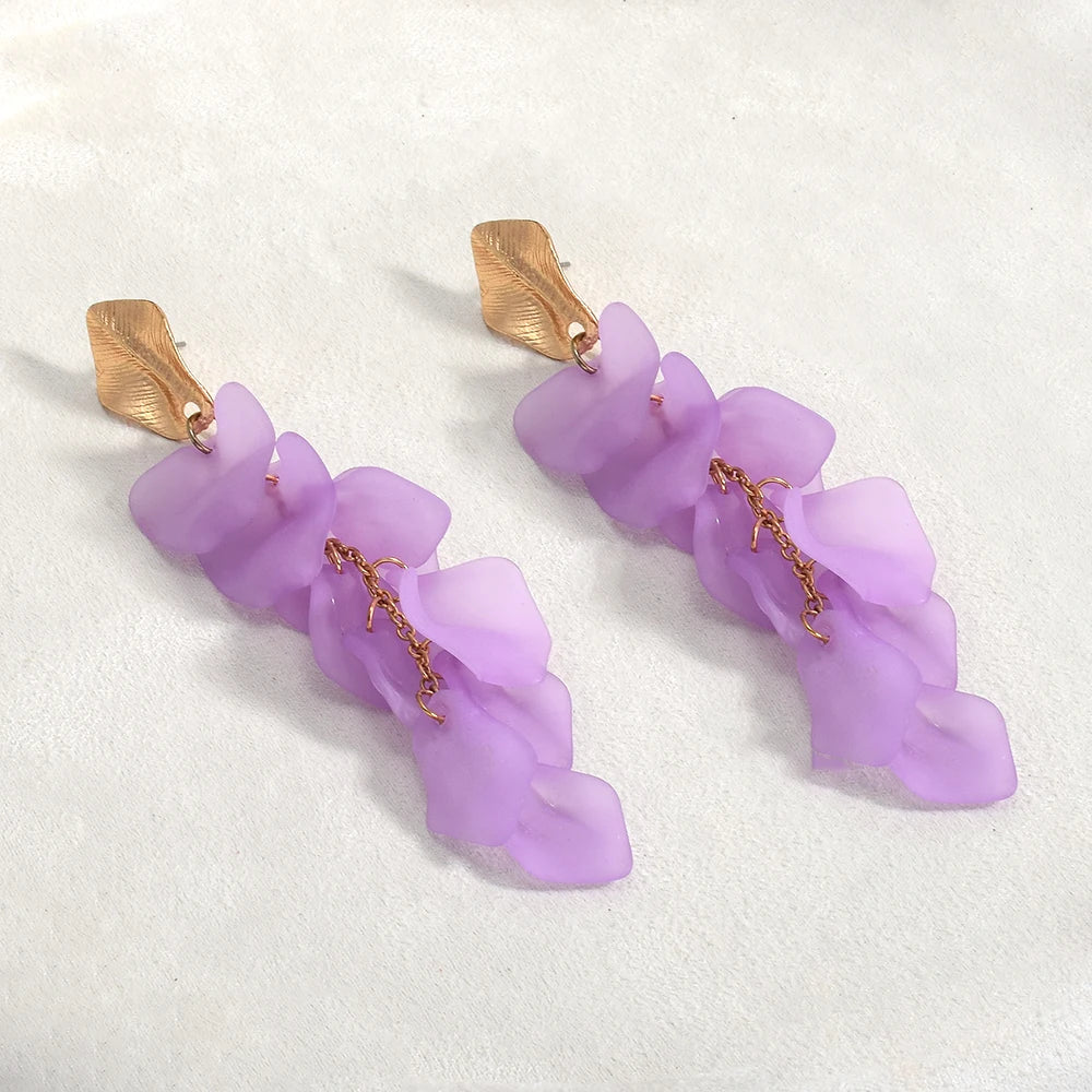 Seaside Bloom Acrylic Petal Earrings